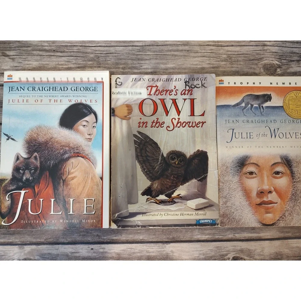 3 Books - Jean Craighead George Julie Owl In The Shower Julie of the Wolves